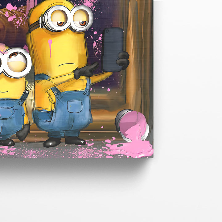 WANDBILD „Minions im Meisterwerk“ – Acrylglas & Alu-Dibond | Exklusive und Moderne Kunst in Museumsqualität