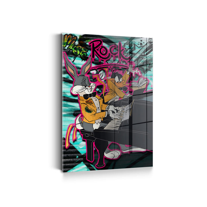 WANDBILD „Rock’n’Roll Duo“ – Acrylglas & Alu-Dibond | Exklusive und Moderne Pop-Art in Museumsqualität