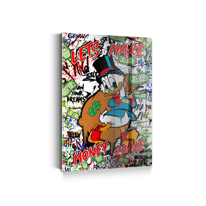 WANDBILD „Geldträume“ – Acrylglas & Alu-Dibond | Exklusive und Moderne Pop-Art in Museumsqualität