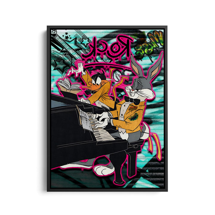 WANDBILD „Rock’n’Roll Duo“ – Acrylglas & Alu-Dibond | Exklusive und Moderne Pop-Art in Museumsqualität