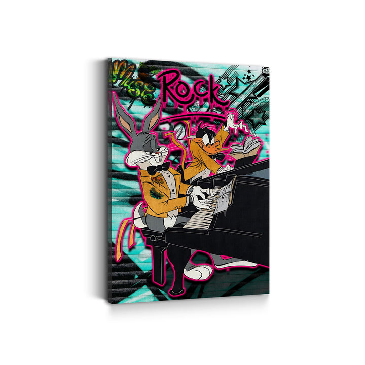 WANDBILD „Rock’n’Roll Duo“ – Acrylglas & Alu-Dibond | Exklusive und Moderne Pop-Art in Museumsqualität