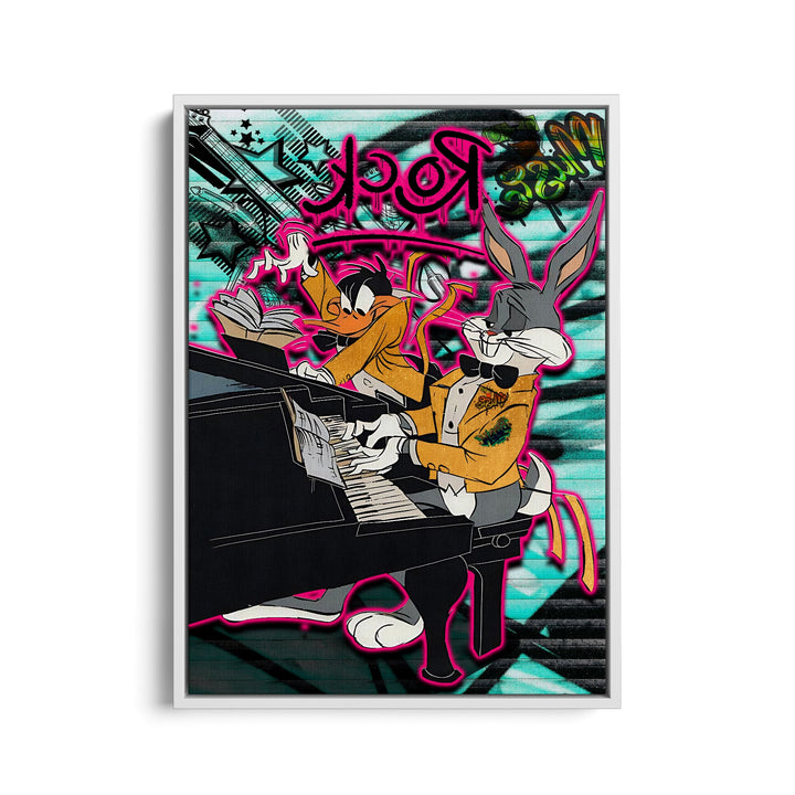 WANDBILD „Rock’n’Roll Duo“ – Acrylglas & Alu-Dibond | Exklusive und Moderne Pop-Art in Museumsqualität