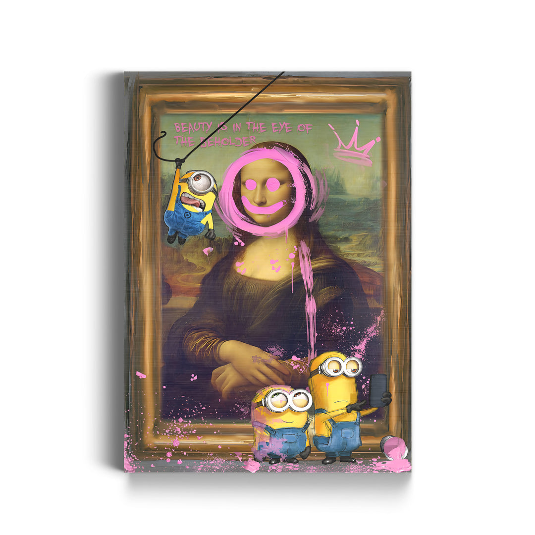 WANDBILD „Minions im Meisterwerk“ – Acrylglas & Alu-Dibond | Exklusive und Moderne Kunst in Museumsqualität