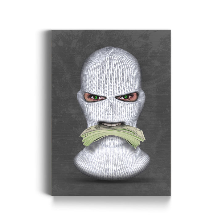 MURAL "Masked Moneymaker" – Acrylic glass &amp; Alu-Dibond | Exclusive and modern art in museum quality 