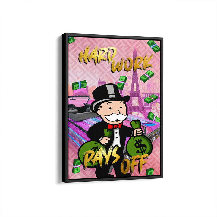 WANDBILD „Hard Work Pays Off“ – Acrylglas & Alu-Dibond | Exklusive und Moderne Pop-Art in Museumsqualität