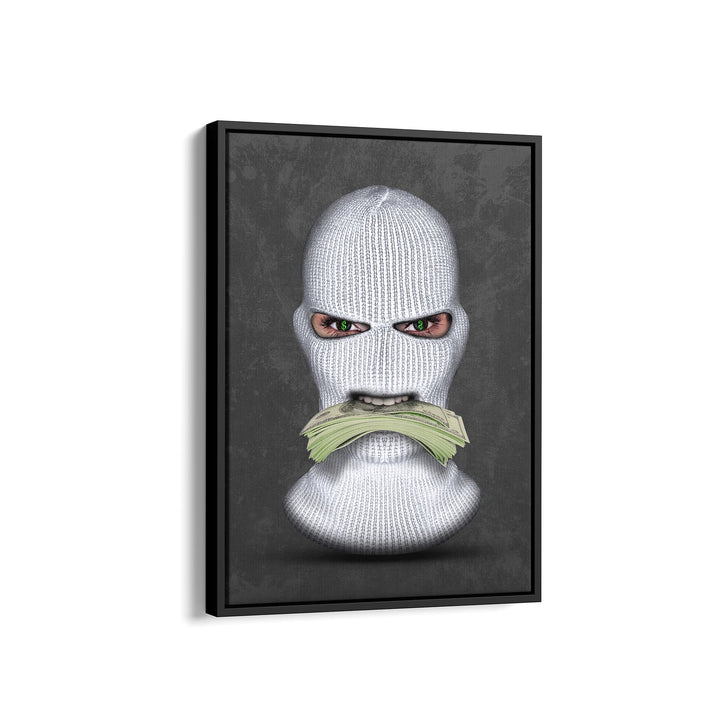 MURAL "Masked Moneymaker" – Acrylic glass &amp; Alu-Dibond | Exclusive and modern art in museum quality 