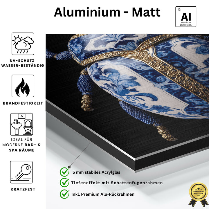 Porzellan-Käfer in Delfter Blue