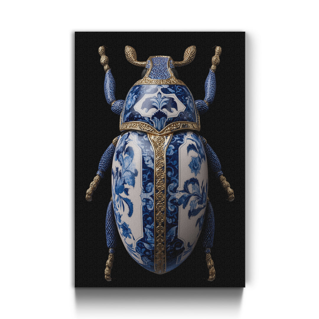 Porzellan-Käfer in Delfter Blue