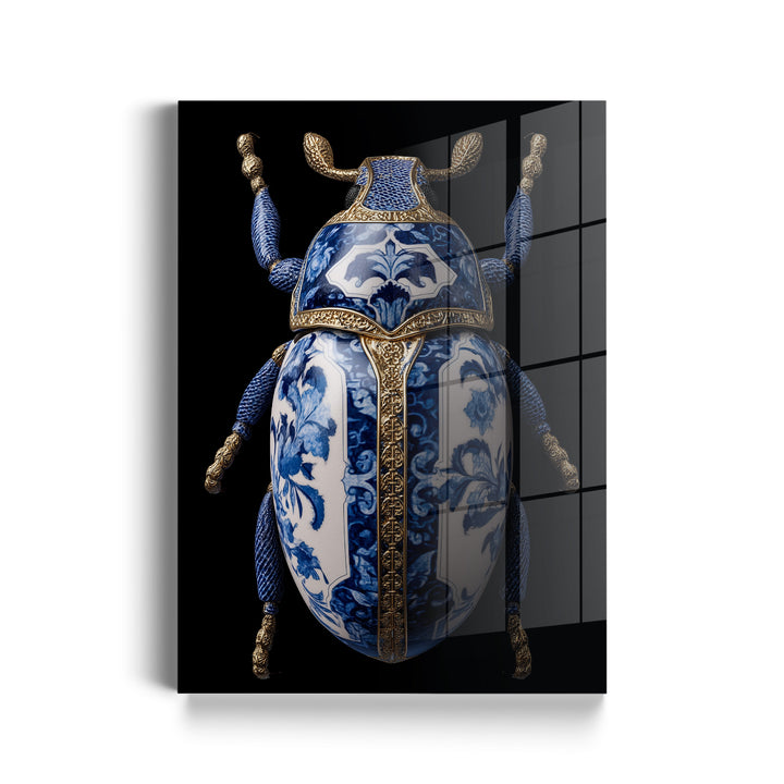 Porzellan-Käfer in Delfter Blue