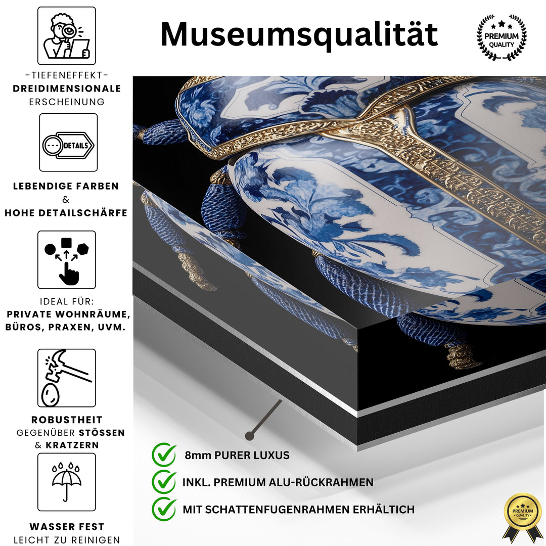 Porzellan-Käfer in Delfter Blue