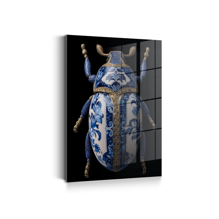 Porzellan-Käfer in Delfter Blue