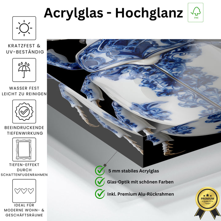 Kobaltblau Porzellan Käfer