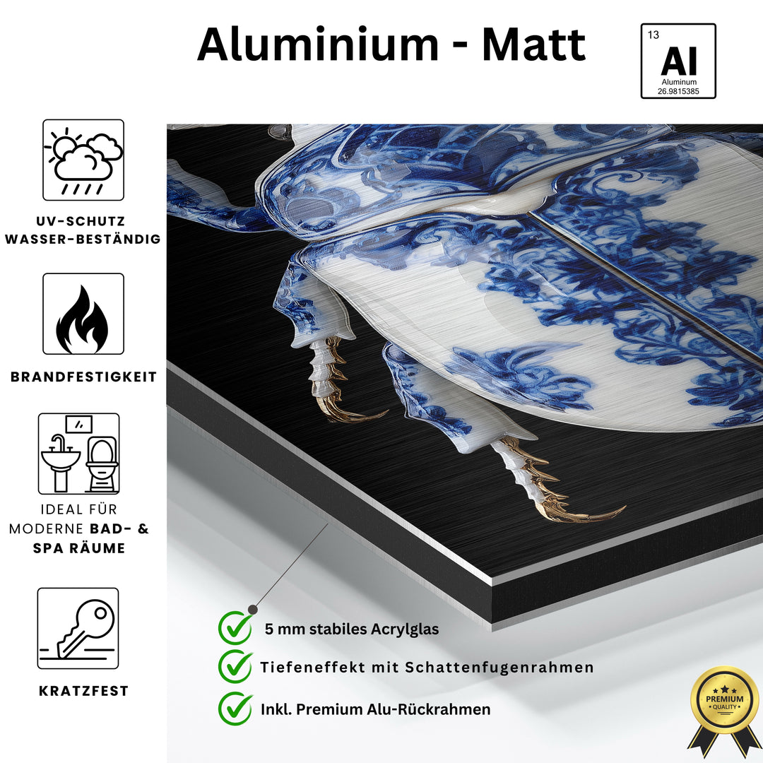 Kobaltblau Porzellan Käfer