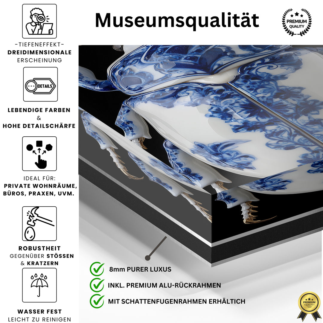 Kobaltblau Porzellan Käfer