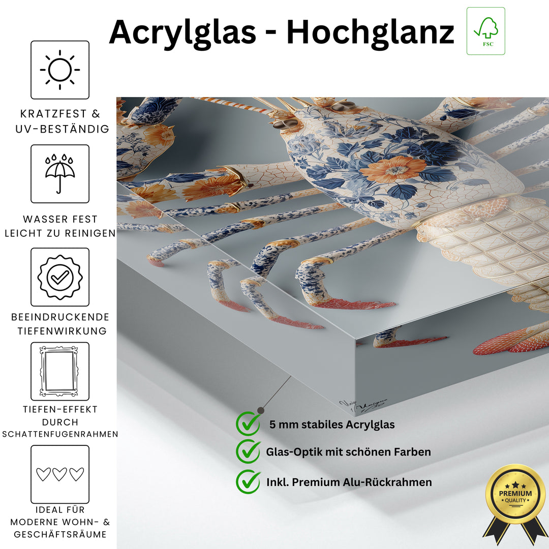 Porzellan Floral Hummer