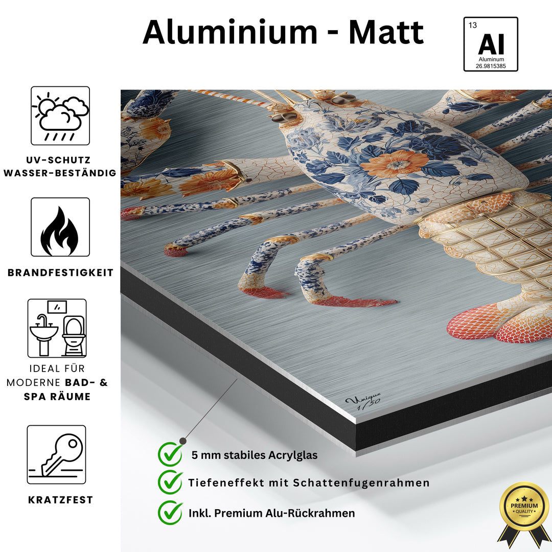 Porzellan Floral Hummer