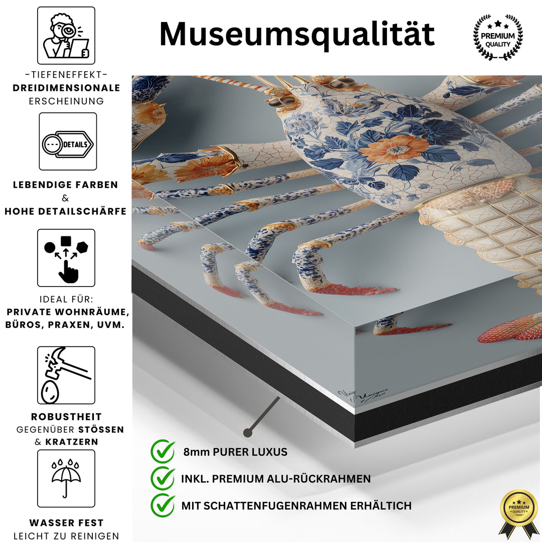 Porzellan Floral Hummer