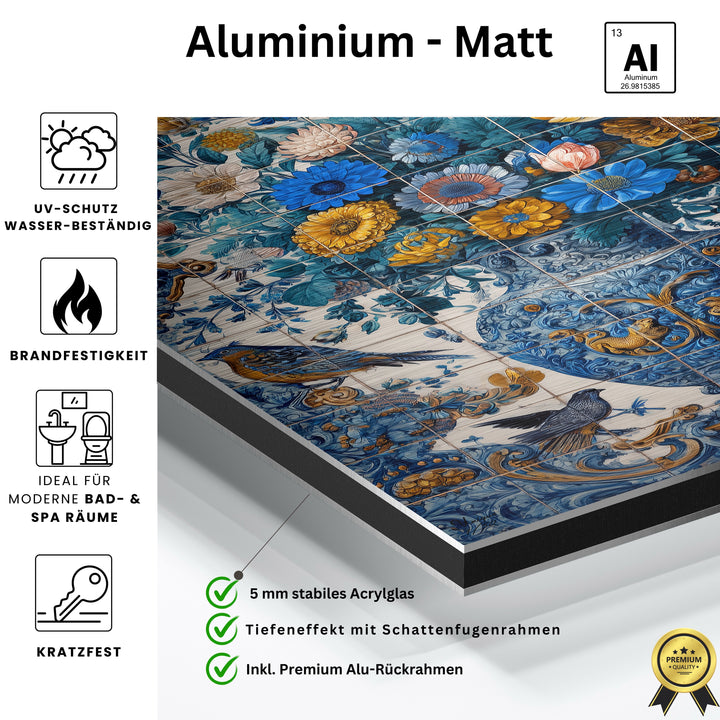 Blumenstillleben der blauen Harmonie