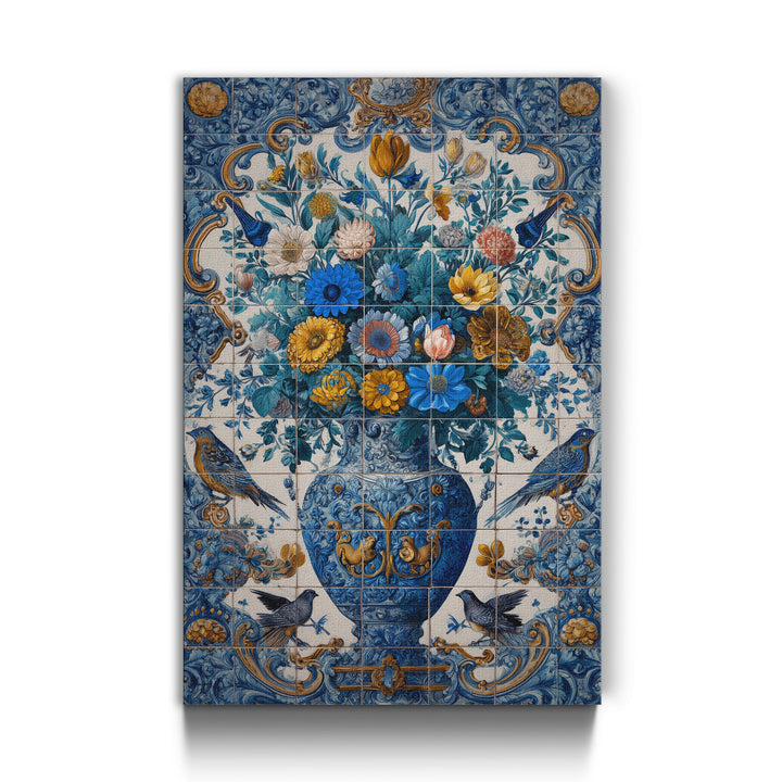 Blumenstillleben der blauen Harmonie