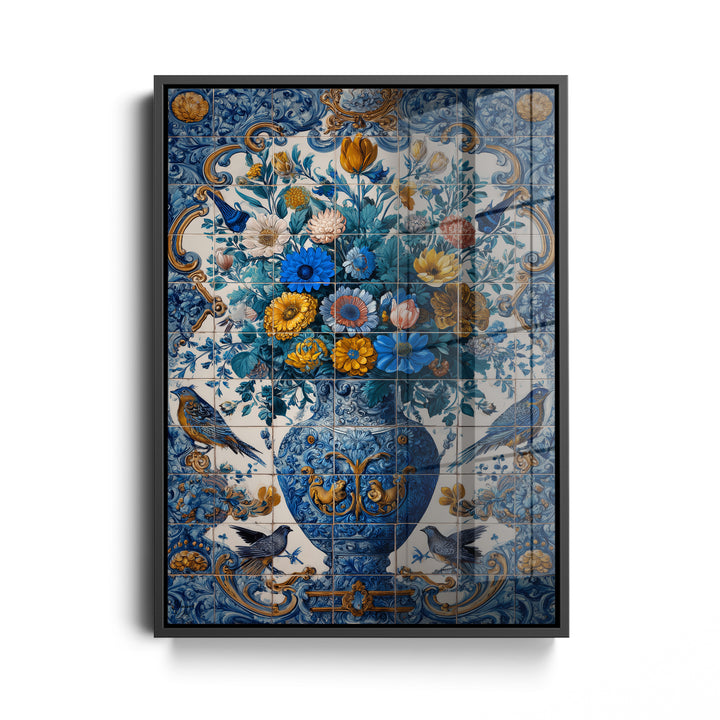 Blumenstillleben der blauen Harmonie