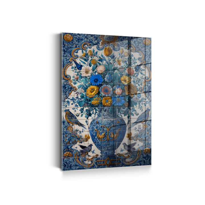 Blumenstillleben der blauen Harmonie