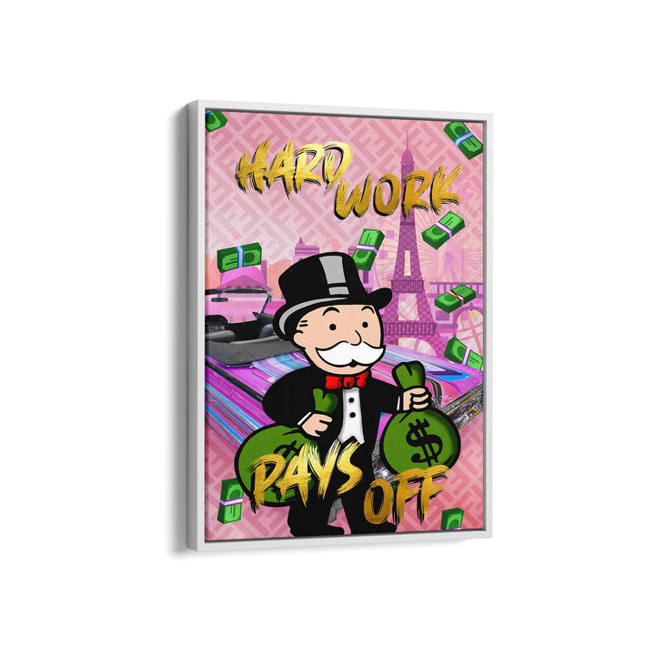 WANDBILD „Hard Work Pays Off“ – Acrylglas & Alu-Dibond | Exklusive und Moderne Pop-Art in Museumsqualität