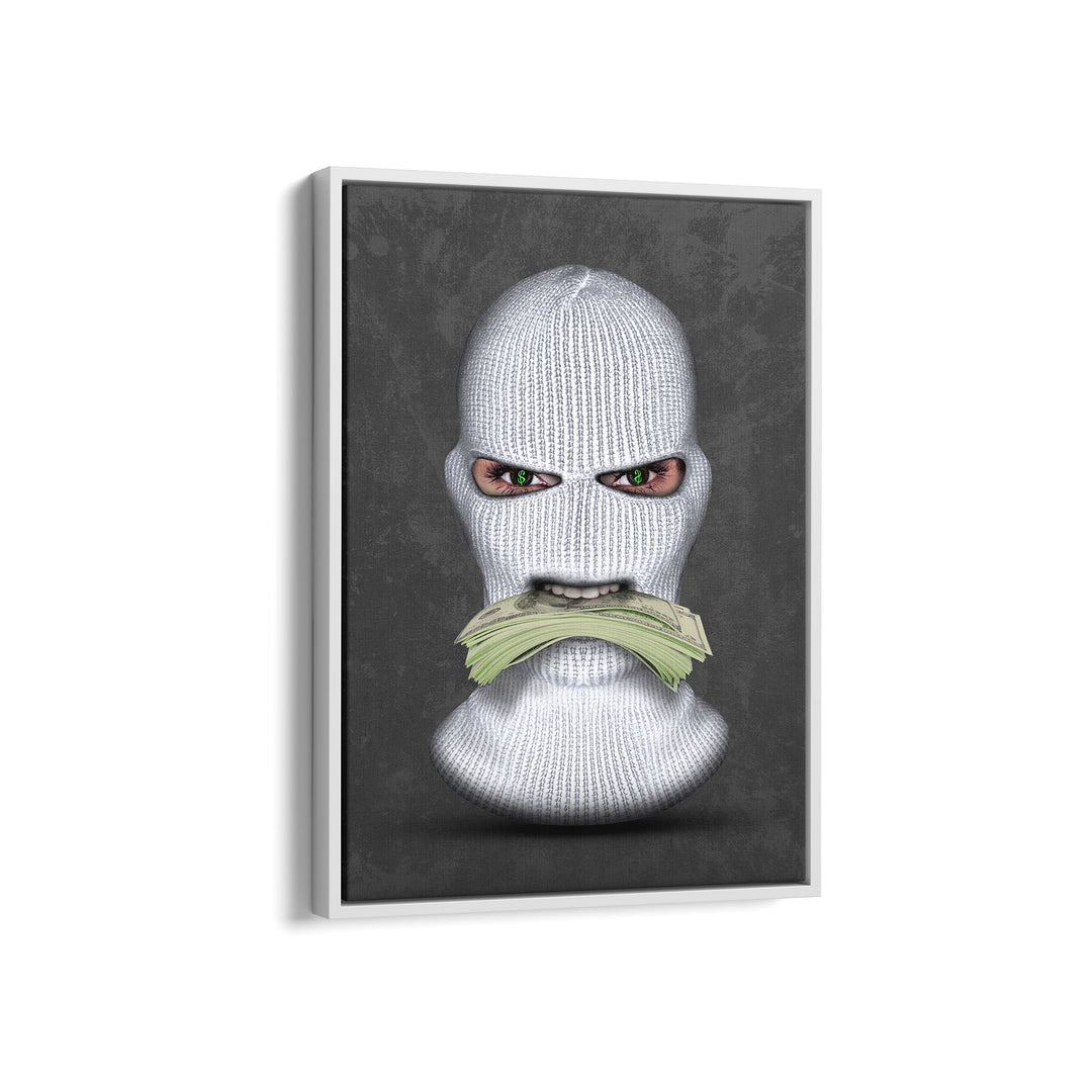 MURAL "Masked Moneymaker" – Acrylic glass &amp; Alu-Dibond | Exclusive and modern art in museum quality 