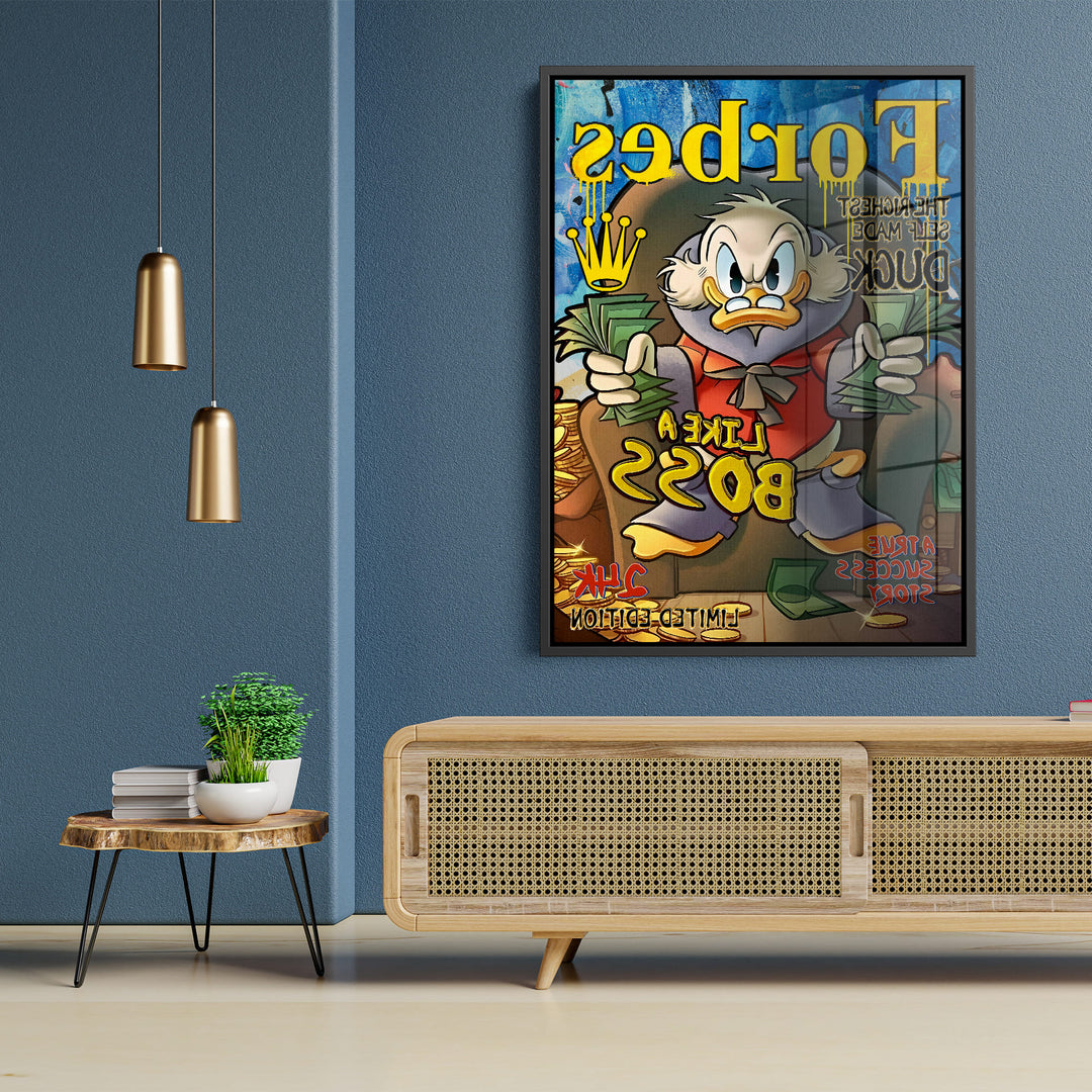 WALL ART "Chef Duck Story" – Acrylic glass &amp; Alu-Dibond | Exclusive and modern pop art in museum quality 