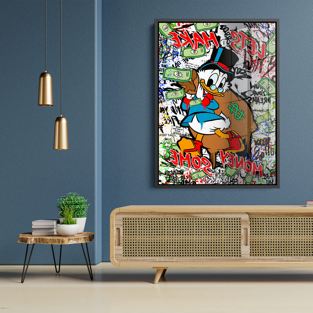 WANDBILD „Geldträume“ – Acrylglas & Alu-Dibond | Exklusive und Moderne Pop-Art in Museumsqualität