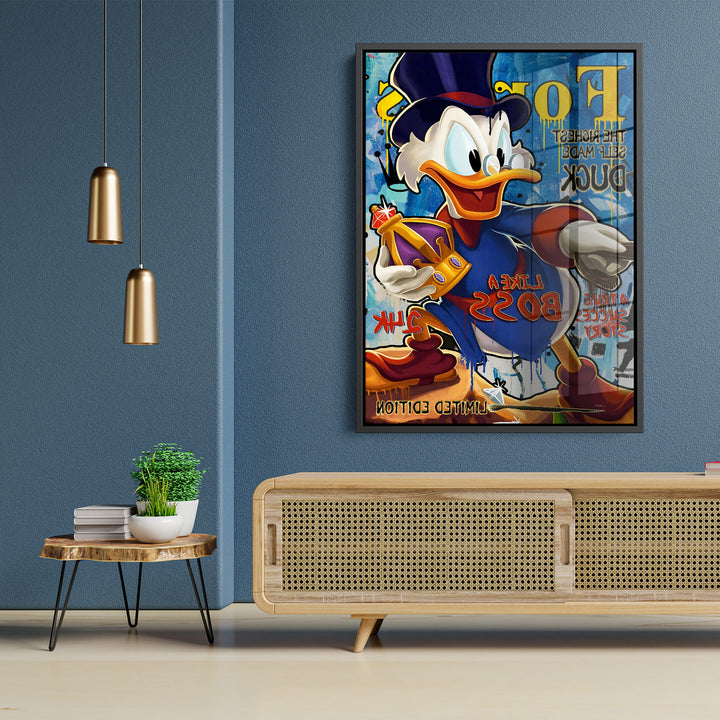 MURAL "Boss Duck Life" – Acrylic glass &amp; Alu-Dibond | Exclusive and modern pop art in museum quality 