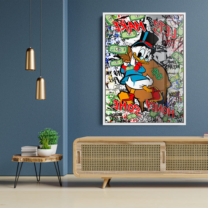 WANDBILD „Geldträume“ – Acrylglas & Alu-Dibond | Exklusive und Moderne Pop-Art in Museumsqualität