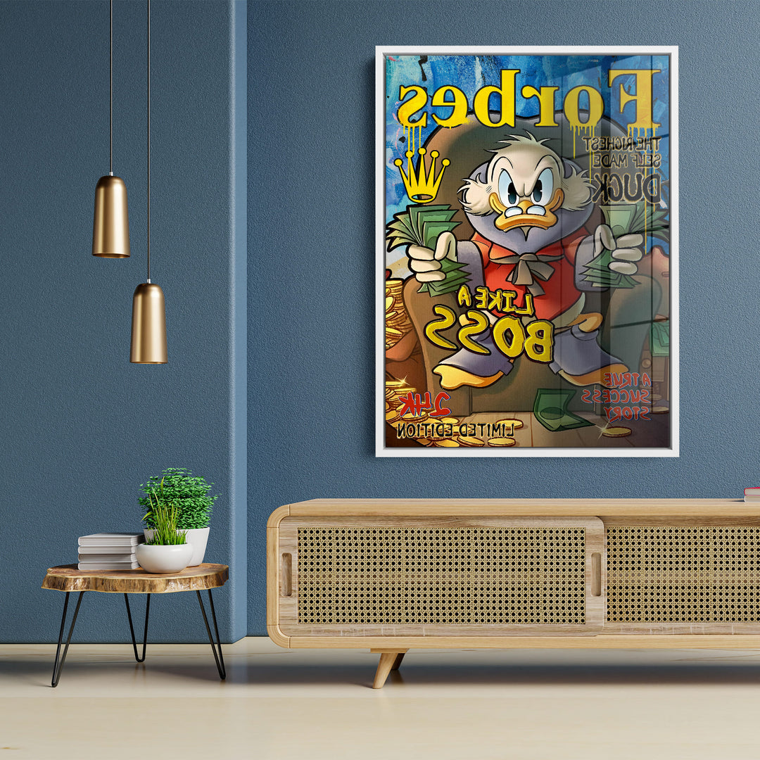 WALL ART "Chef Duck Story" – Acrylic glass &amp; Alu-Dibond | Exclusive and modern pop art in museum quality 