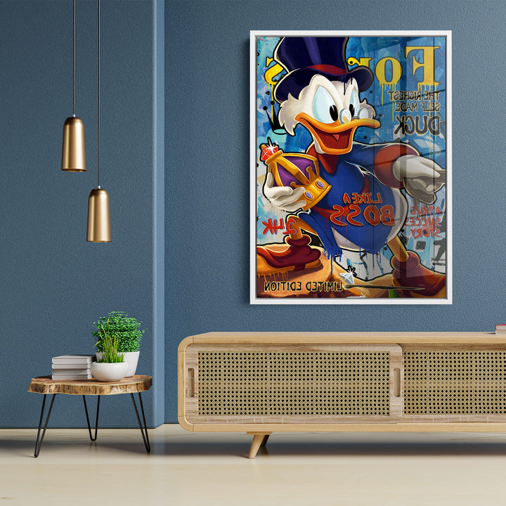 MURAL "Boss Duck Life" – Acrylic glass &amp; Alu-Dibond | Exclusive and modern pop art in museum quality 