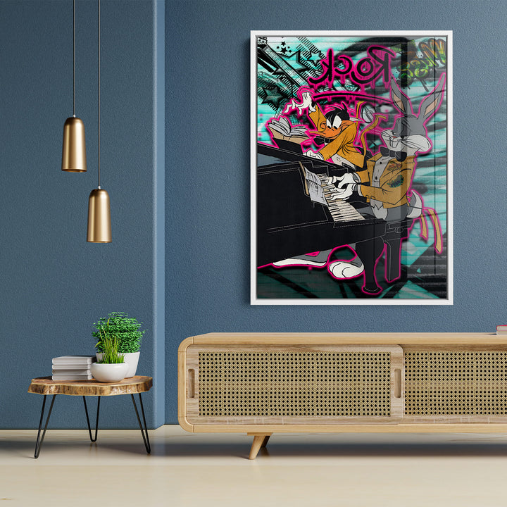 WANDBILD „Rock’n’Roll Duo“ – Acrylglas & Alu-Dibond | Exklusive und Moderne Pop-Art in Museumsqualität