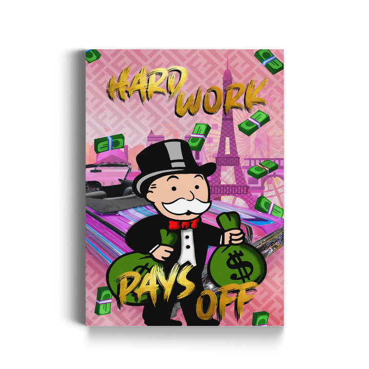 WANDBILD „Hard Work Pays Off“ – Acrylglas & Alu-Dibond | Exklusive und Moderne Pop-Art in Museumsqualität