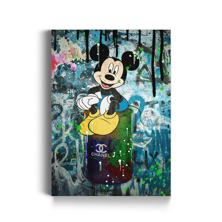 MURAL "Mickey in the Chanel World" – Acrylic glass &amp; Alu-Dibond | Exclusive and modern pop art in museum quality 