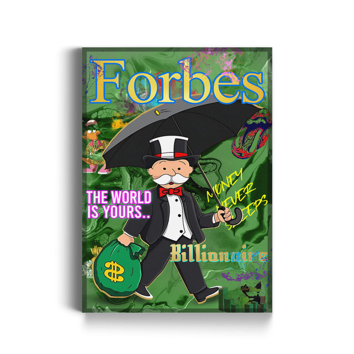 WANDBILD „Forbes Billionaire“ – Acrylglas & Alu-Dibond | Exklusive und Moderne Pop-Art in Museumsqualität