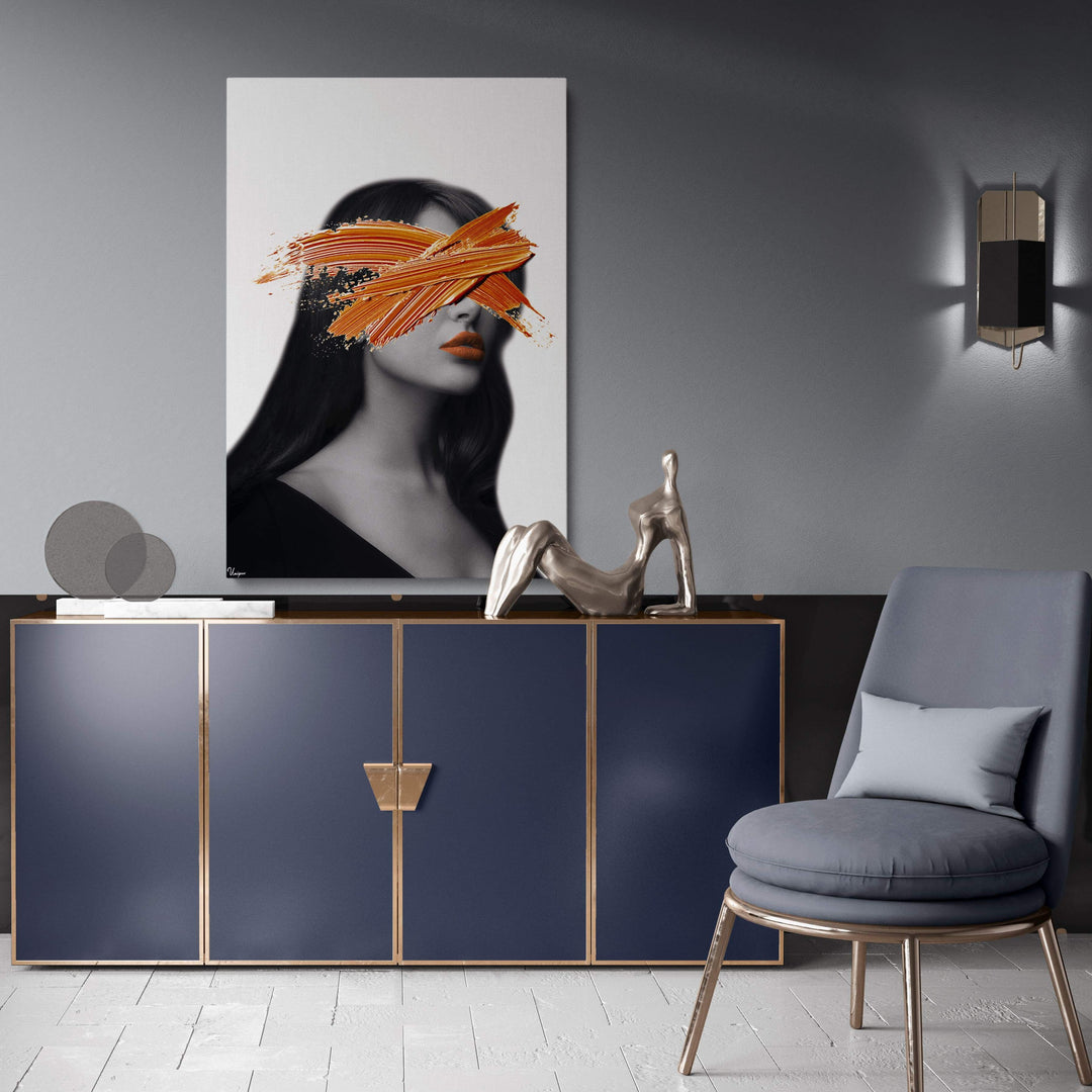 WALL ART "The Secret of Mrs. Orange" – Acrylic glass &amp; Alu-Dibond | Exclusive and modern art in museum quality 