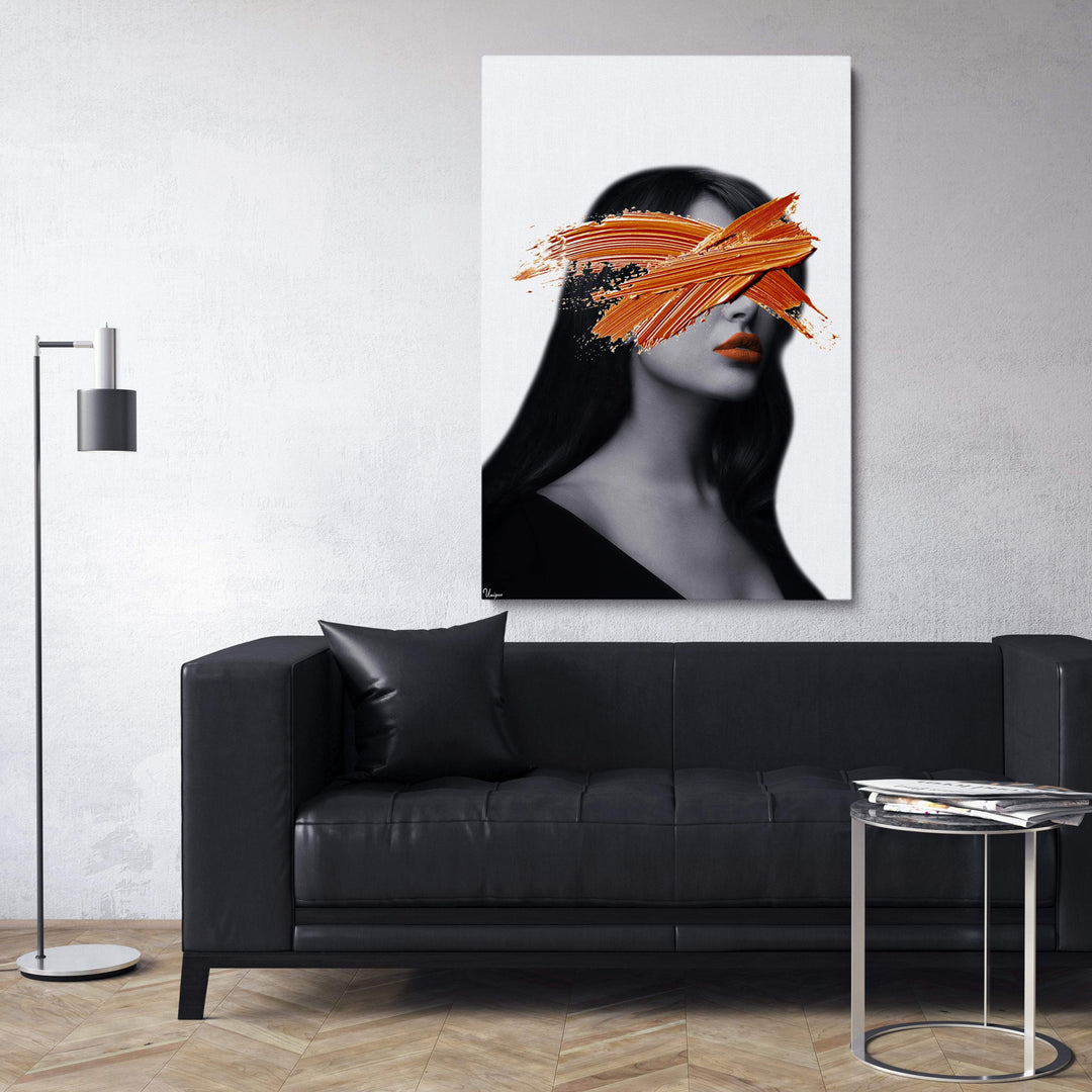 WALL ART "The Secret of Mrs. Orange" – Acrylic glass &amp; Alu-Dibond | Exclusive and modern art in museum quality 