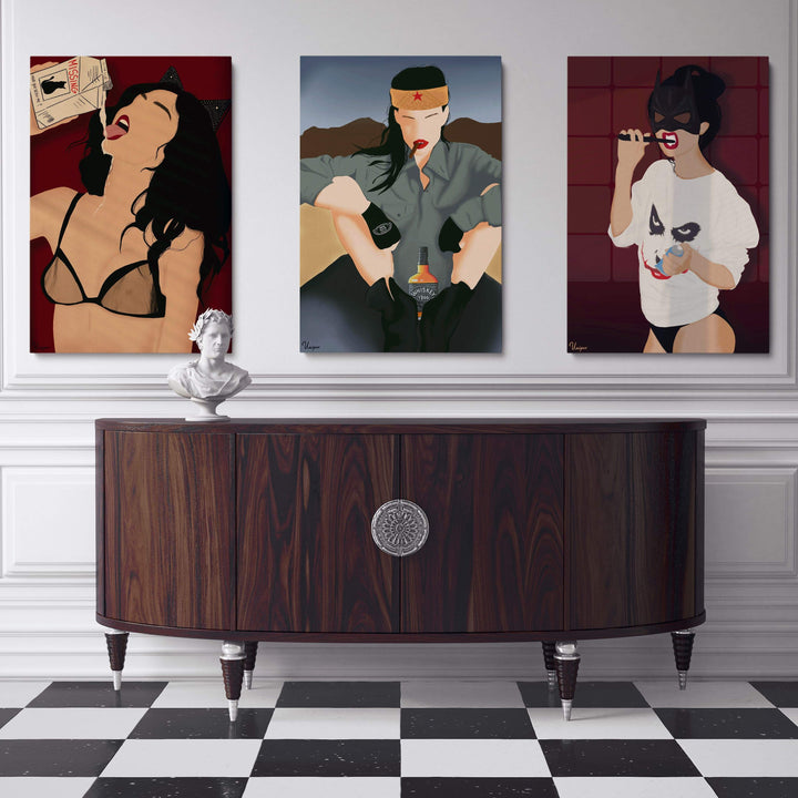 WANDBILD „Rebellische Schönheit“ – Acrylglas & Alu-Dibond | Exklusive und Moderne Kunst in Museumsqualität