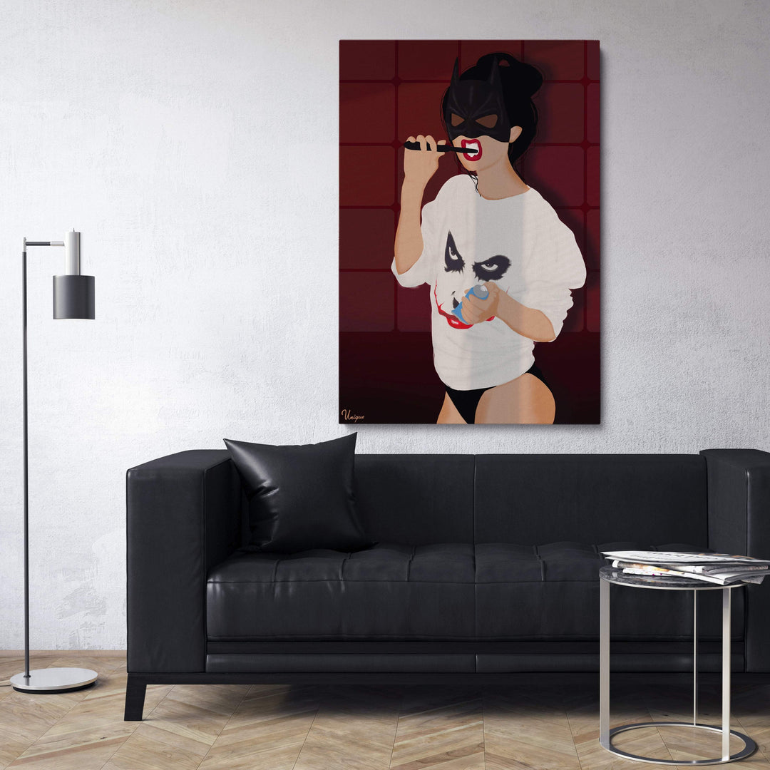WANDBILD „Maskierte Schönheit“ – Acrylglas & Alu-Dibond | Exklusive und Moderne Kunst in Museumsqualität
