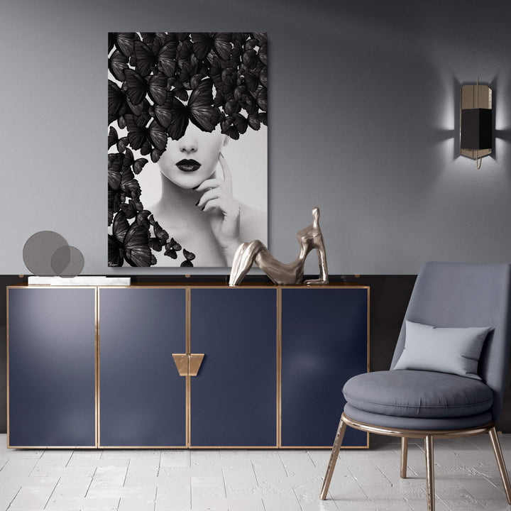 WALL ART "Butterfly Woman" – Acrylic glass &amp; Alu-Dibond | Exclusive and modern art in museum quality
