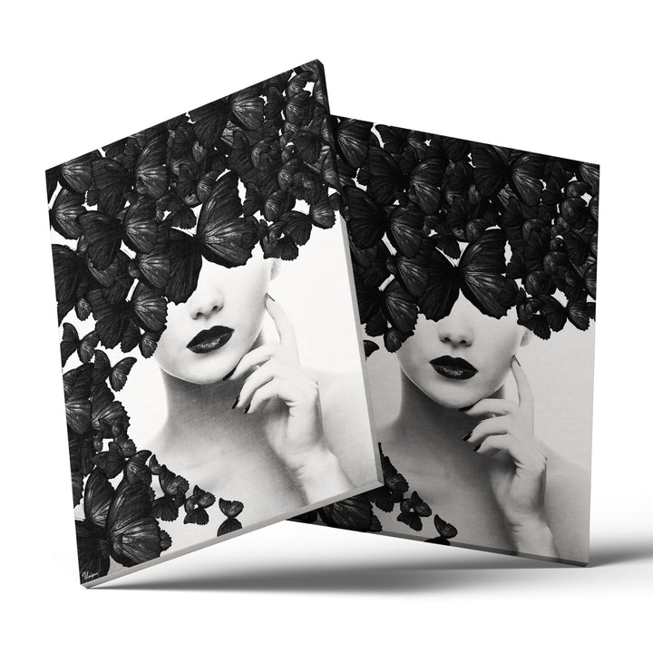 WALL ART "Butterfly Woman" – Acrylic glass &amp; Alu-Dibond | Exclusive and modern art in museum quality