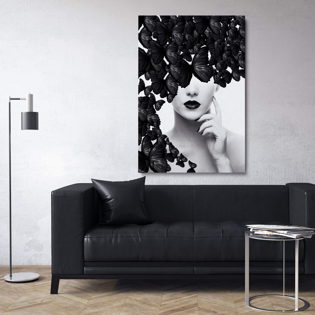 WALL ART "Butterfly Woman" – Acrylic glass &amp; Alu-Dibond | Exclusive and modern art in museum quality
