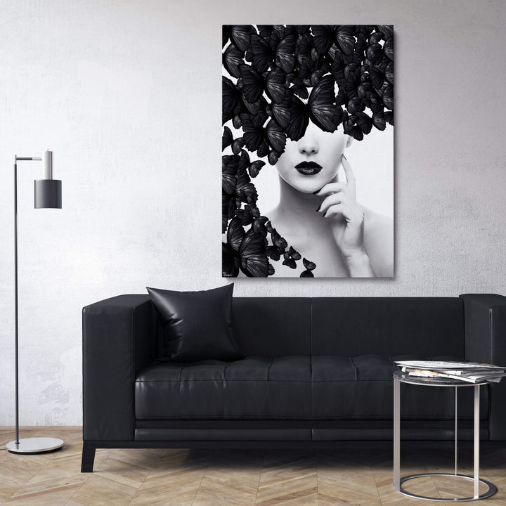 WALL ART "Butterfly Woman" – Acrylic glass &amp; Alu-Dibond | Exclusive and modern art in museum quality