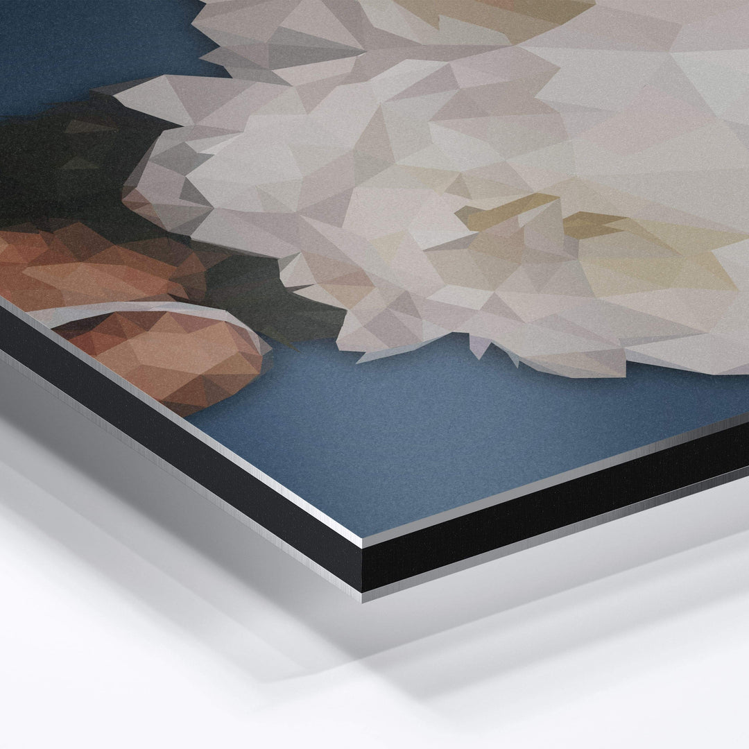 WANDBILD „Geometrische Anmut - POLYGONBILD - Elisabeth“ – Acrylglas & Alu-Dibond | Exklusive und Moderne Kunst in Museumsqualität