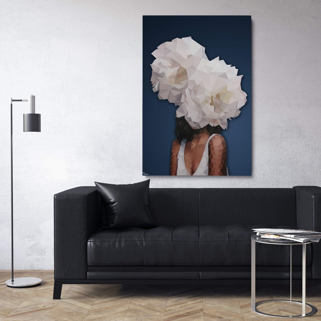 WANDBILD „Geometrische Anmut - POLYGONBILD - Elisabeth“ – Acrylglas & Alu-Dibond | Exklusive und Moderne Kunst in Museumsqualität