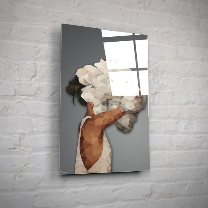 WANDBILD „Geometrische Harmonie - POLYGONBILD - Finja“ – Acrylglas & Alu-Dibond | Exklusive und Moderne Kunst in Museumsqualität