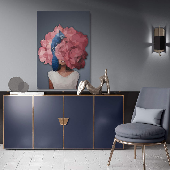 WANDBILD „Geometrische Flora und Fauna - POLYGONBILD - Gloria“ – Acrylglas & Alu-Dibond | Exklusive und Moderne Kunst in Museumsqualität