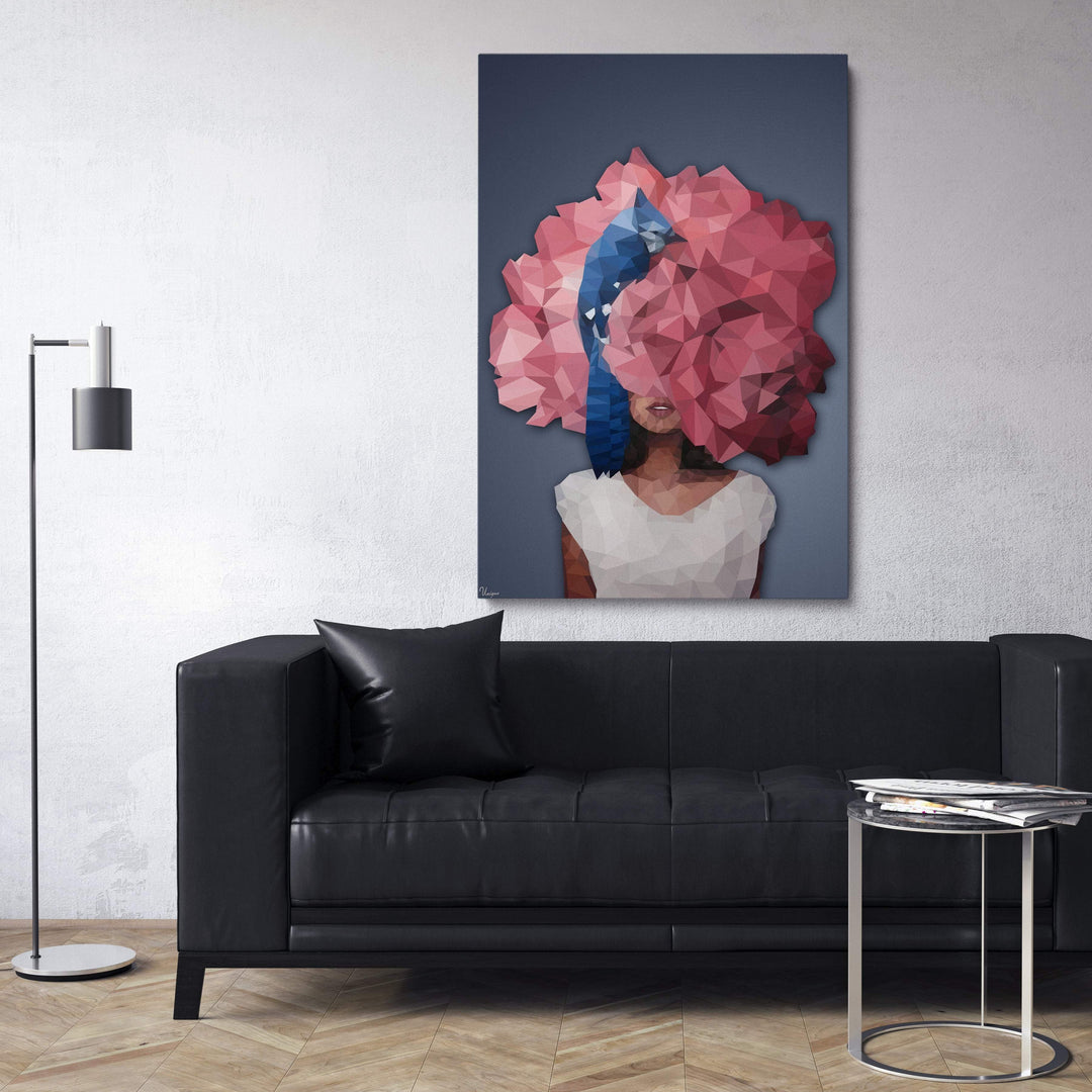 WANDBILD „Geometrische Flora und Fauna - POLYGONBILD - Gloria“ – Acrylglas & Alu-Dibond | Exklusive und Moderne Kunst in Museumsqualität